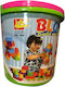 Bucket 30 Building Blocks Ø23.5x24cm Toymarkt 95461 1pc 75-441