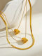 Triple Chain Necklace Edgy Hearts Gold