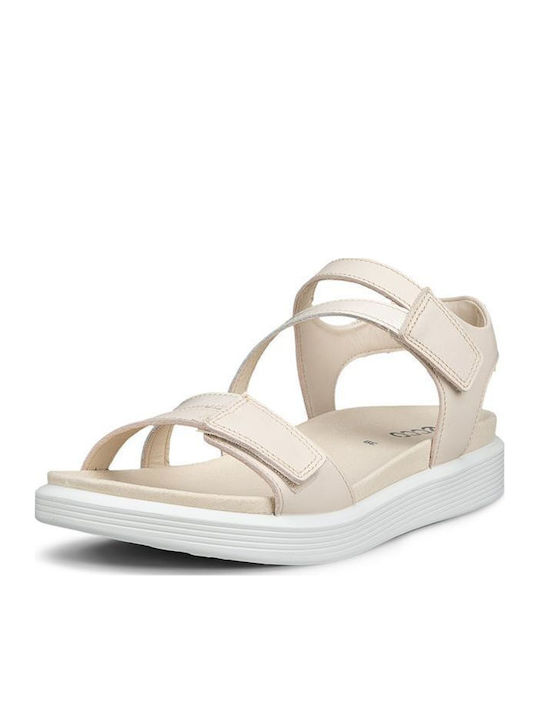 Ecco Leder Damen Flache Sandalen Beige Ecco Leder Damen Flache Sandalen Beige