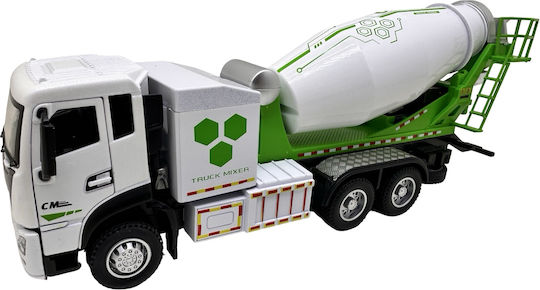 1:32 Scale Concrete Mixer Truck Model Metal Replica Lights Sounds Rotating Drum Battery Powered