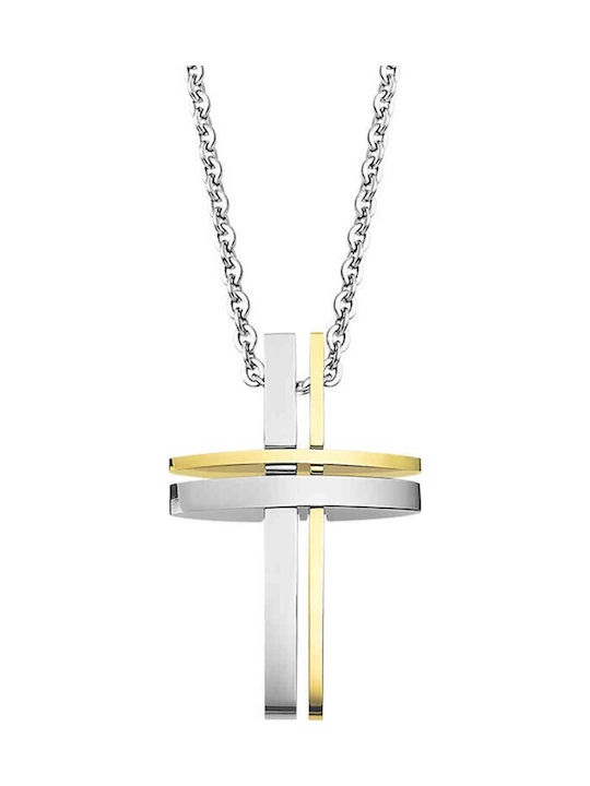 Lotus Watches Männlicher Stahlkreuz mit Kette
