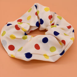 Polka Dot Scrunchies Hair Scrunchy White