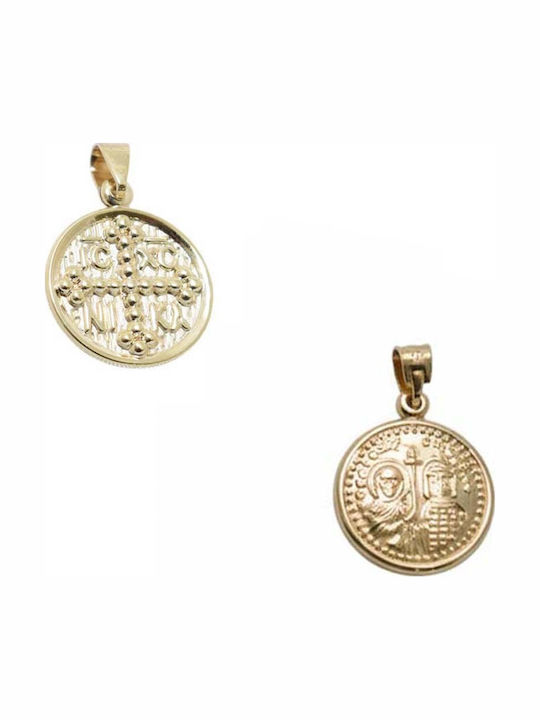 Gatsa Pendant Kids Charm Double Sided Constantine Coin Gold 9K 0083-9