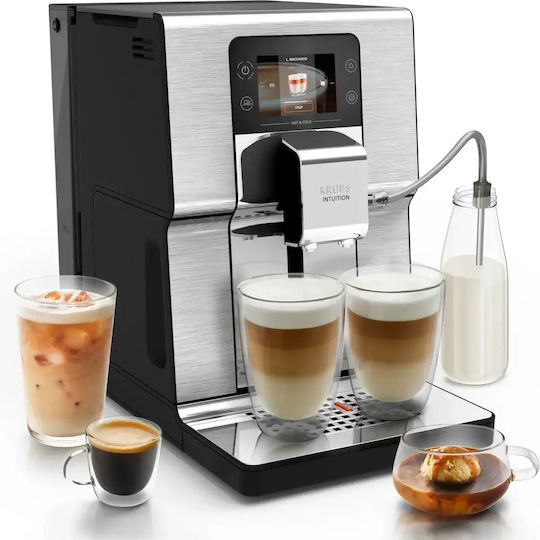 Krups Experience Automat Espressoare 1550W Presiune 15bar pentru Cappuccino cu Râșniță Gri 1386990