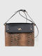 Damen-Crossbody-Tasche Schwarz / Beige
