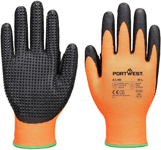 Portwest Portwest Einweg Sicherheitshandschuhe Orange Nitril/Polyester 144 Stück