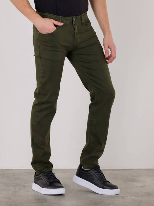 Frank Tailor Παντελόνι σε Slim Εφαρμογή Χακί