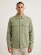 Langärmeliges Overshirt Olivgrün