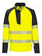 Portwest Men's Long Sleeve Work Sweatshirt Yellow with Reflective Tapes