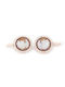 Dangle Earrings Made of Gold Plated Silver with Pink Stones
