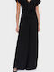 Women's High Rise Crepe Pantaloons Black
