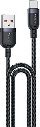 Yesido Плетен USB 2.0 Кабел USB-C Мъжки - USB-A 18W Черен 2м