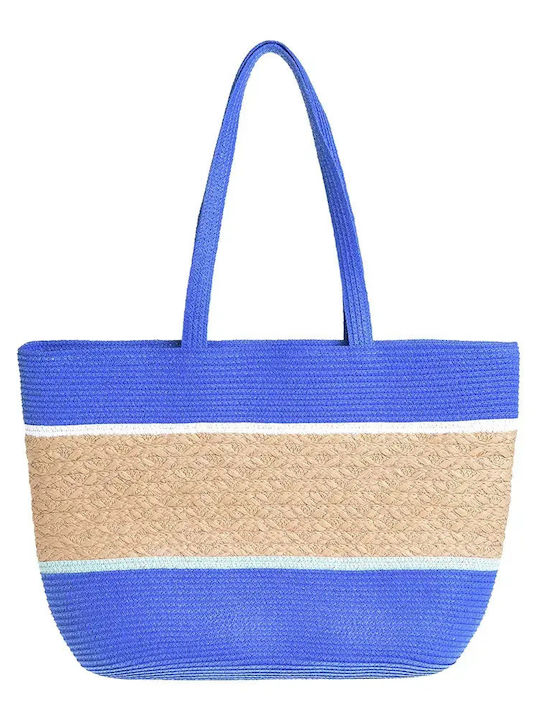 Ble Resort Collection Плетена Плажна Чанта Синя