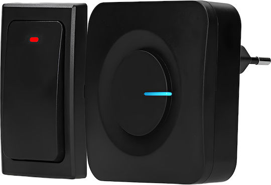 Alecto Ip44 Waterproof Kinetic Wireless Doorbell Range Up To 200 Meters Black