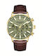 Lee Cooper Dual Time Ανδρικό Ρολόι Μπαταρίας με Καφέ Δερμάτινο Λουράκι