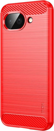 Mofi Brushed Carbon Silicone Red Back Cover (Google Pixel 10a)