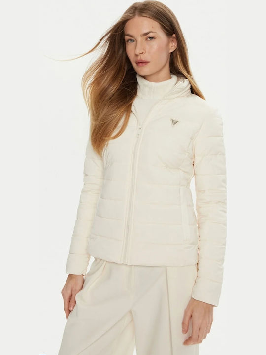 Guess Short Women's Puffer Jacket for Winter White