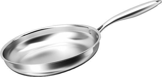 Cheffinger 28 Cm Pfanne Kompatibel Mit Allen Hitzequellen Induktion Aus Rostfreiem Stahl Silber Cheffinger 28 Cm Pfanne Kompatibel Mit Allen Hitzequellen Induktion Aus Rostfreiem Stahl Silber
