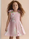 Girls Dress Linen Pink