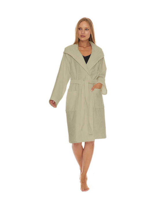 Homelovers Γυναικείο Μπουρνούζι με Κουκούλα Space Grey 350gr/m²