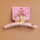 Teddy Island Series Acrylic Claw Hair Clip Playful Style Cross Pattern