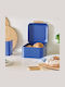 Brotkasten mit Deckel Metallisch Blau 20x20,5x13,5cm