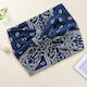 Cross Hair Banner In Soft Cotton Printed Paisley Vintage Blau