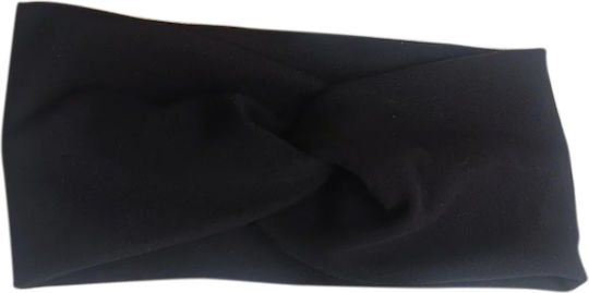 Gekreuztes Stirnband Basic Haar In Seidig Jersey Uni Gemütlich Schwarzes