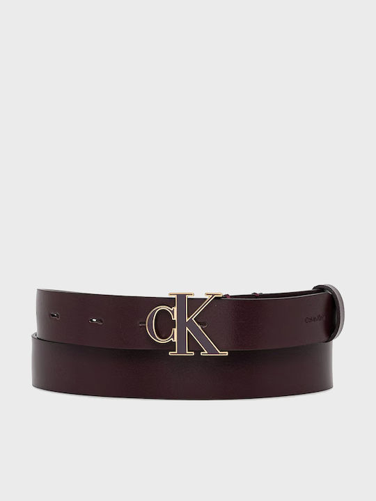 Calvin Klein Burgundy Leather Women's Belt