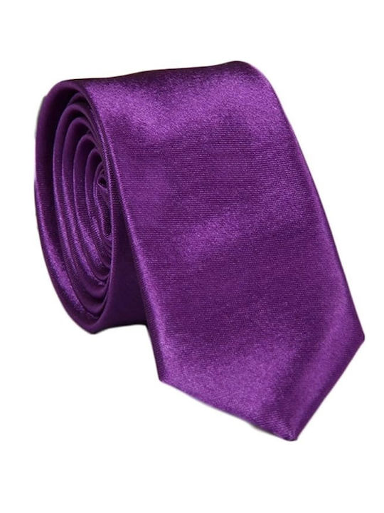 Men's Synthetic Monochrome Tie in Purple Color