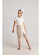Kids Set with Skirt Summer 2pcs White
