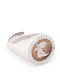 Women's Ring with Zircon Made of Silver