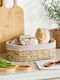 Metallic Beige Bread Basket 30x20x9cm