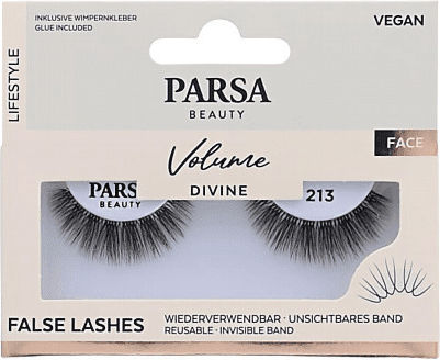 Parsa Beauty False Lashes Volume Divine 1 Pair & Adhesive No 213
