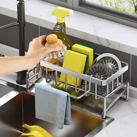 Foxmag24 Küchenspülen-Organisatoren Schwamm-Halter aus Inox Grau 23x10x9cm
