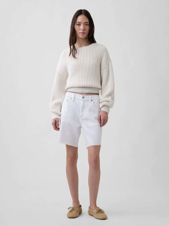 Damen Bermudas Jean Optic Weiß