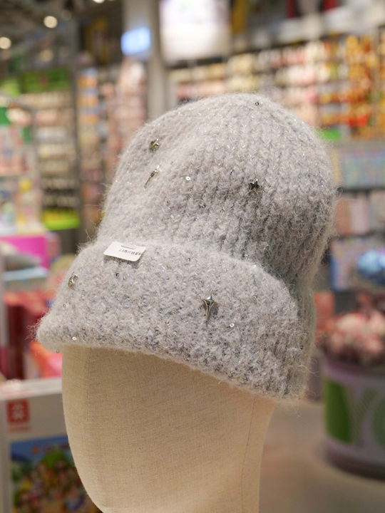 Beanie Unisex Σκούφος Πλεκτός σε Γκρι χρώμα