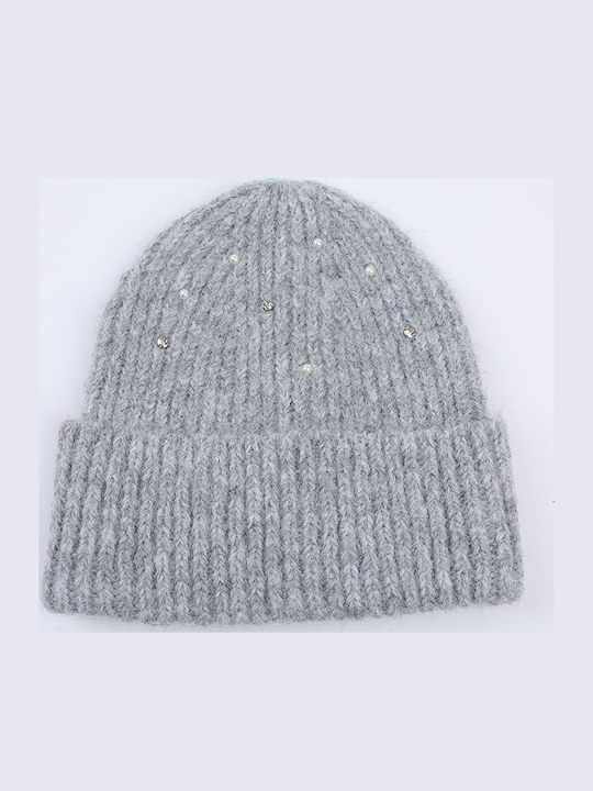 Beanie Unisex Σκούφος Πλεκτός σε Γκρι χρώμα