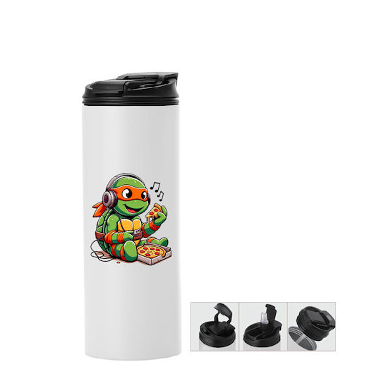 Μπουκάλι Θερμός Χελωνονιντζάκια Teenage Mutant Ninja Turtles 600ml Λευκό