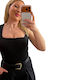 Irene Vilou Damen-Bodysuit Schwarz Elastisch