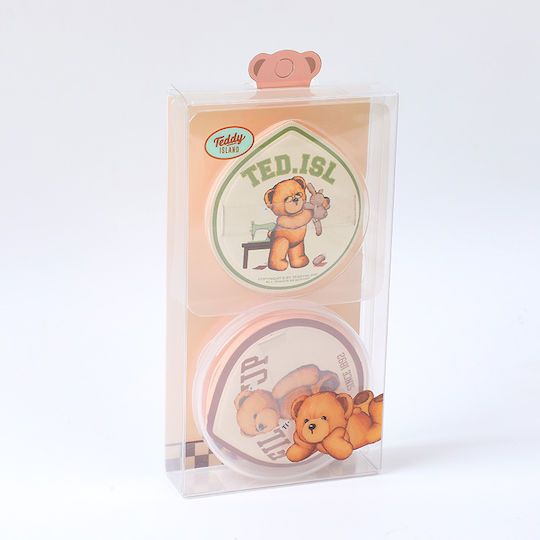 Teddy Island Series Set 2 Cotton Candy Sponges Storage Case