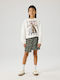Kids Skirt Leopard Print Gray