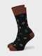 Pournara Herren Socken mit Muster Braun