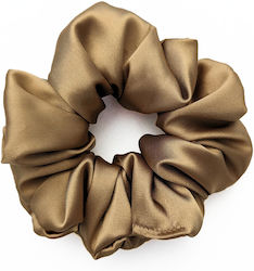 Classic Scrunchie Solid Silk Hair Minimalist Brown