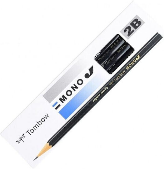 Tombow Комплект 12 Броя Дървени Моливи Черни Mono-j 4901991000856 Връх 3h