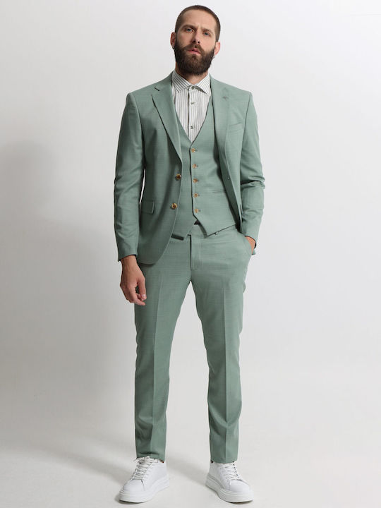 Tresor Men's Suit with Vest Mint