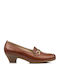 Leather Women's Moccasins in Tabac Brown Colour