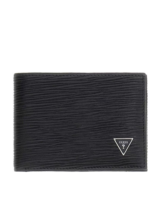 Guess Billfold Δερμάτινο Ανδρικό Πορτοφόλι Μαύρο
