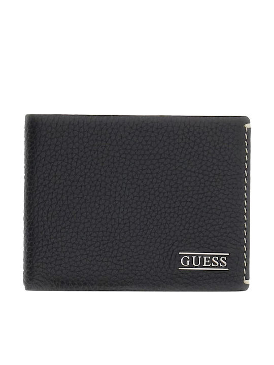 Guess Billfold Δερμάτινο Ανδρικό Πορτοφόλι Μαύρο