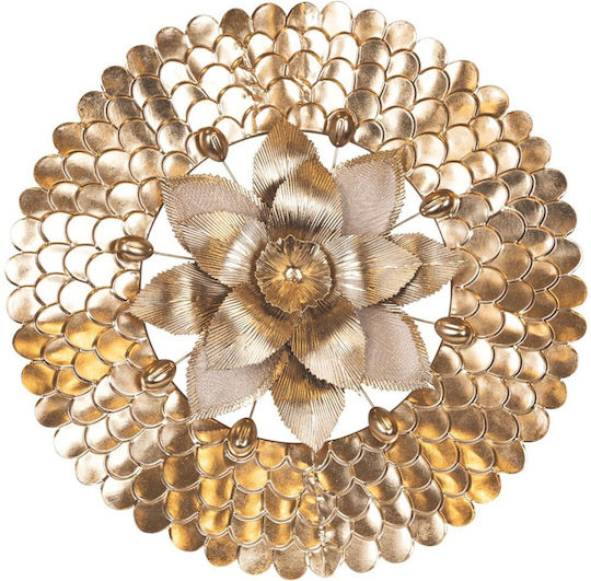 Decorațiune Pentru Perete Aurie Din Metal 77.5x8x76.5cm